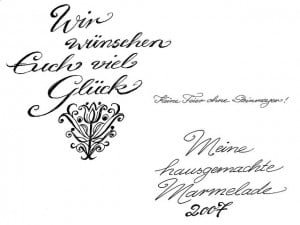 wir-wünschen-euch-viel-glück und beste wünsche als hochzeitseinladung-hand-geschrieben